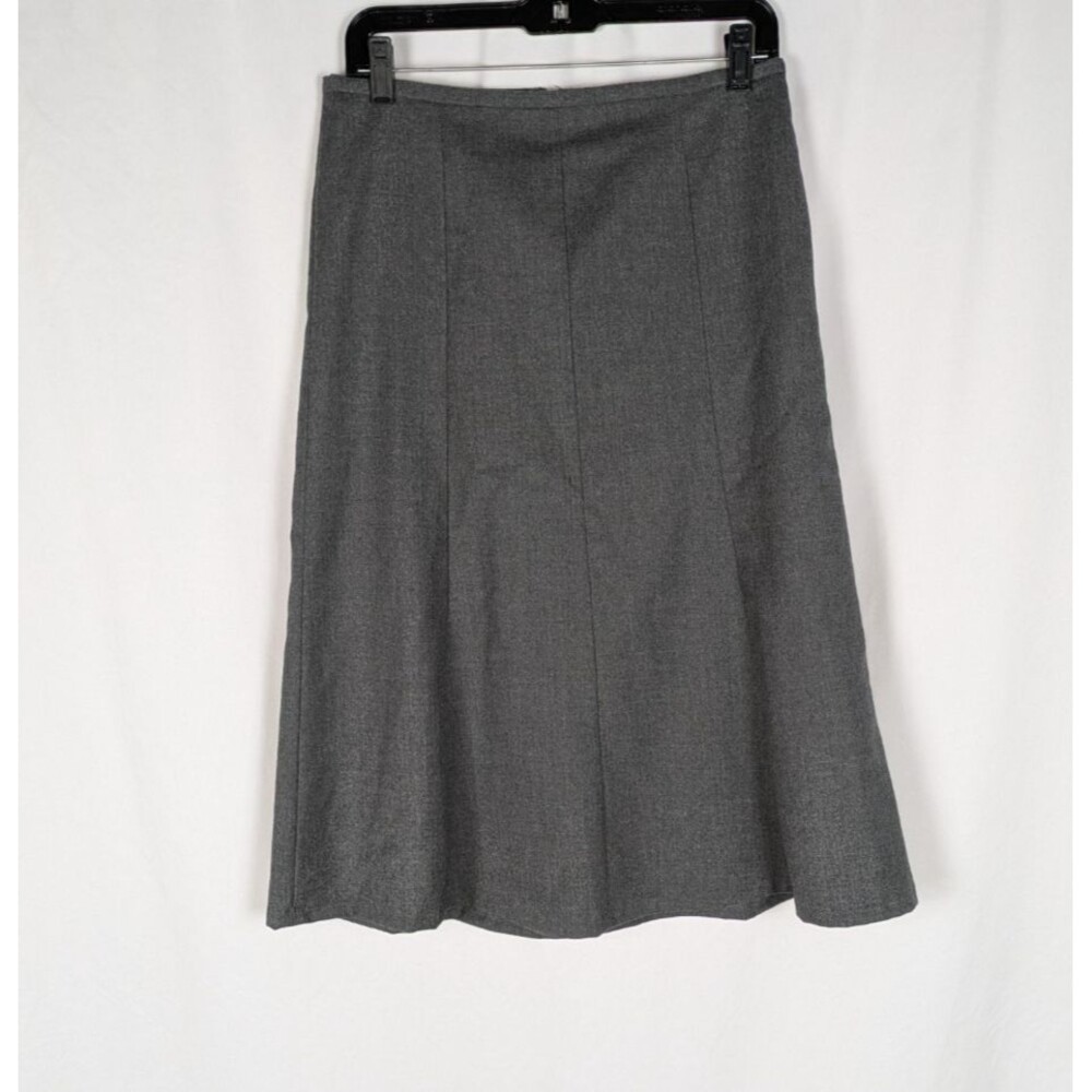 Talbots A Line Skirt 4P Women's Gray Wool Italian Flannel Lined Workwear Classic